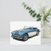 Blue and white Austin Healey 3000 Sports Car Briefkaart (Staand voorkant)