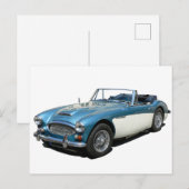 Blue and white Austin Healey 3000 Sports Car Briefkaart (Voorkant / Achterkant)