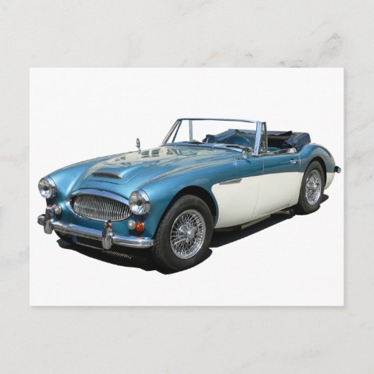 Blue and white Austin Healey 3000 Sports Car Briefkaart (Voorkant)