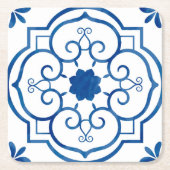 Blue and White Azulejos  Pattern Portugal Kartonnen Onderzetters (Voorkant)