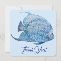 Blue and White Batik Angelfish Hartelijk dank