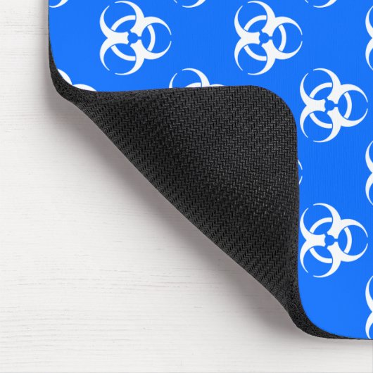 Blue and White Biohazard Mousepad met aangepaste t Muismat (Hoek)