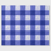 Blue and White Bold Checkered Plaid Design  Cadeaupapier (Vlak)
