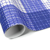 Blue and White Bold Checkered Plaid Design  Cadeaupapier (Rol Hoek)