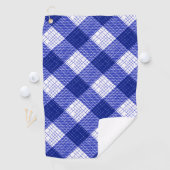 Blue and White Bold Checkered Plaid Design  Golfhanddoek (Insitu)