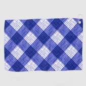 Blue and White Bold Checkered Plaid Design  Golfhanddoek (Horizontaal)