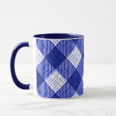 Blue and White Bold Checkered Plaid Design  Mok (Links)