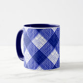 Blue and White Bold Checkered Plaid Design  Mok (Voorkant links)