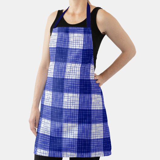 Blue and White Bold Checkered Plaid Design  Schort
