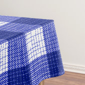 Blue and White Bold Checkered Plaid Design  Tafelkleed