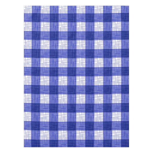 Blue and White Bold Checkered Plaid Design  Tafelkleed (Voorkant)