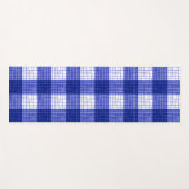 Blue and White Bold Checkered Plaid Design  Yogamat (Voorkant (horizontaal))