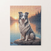 Blue and white Border Collie Legpuzzel (Verticaal)