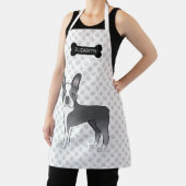 Blue and White Boston Terrier Cartoon Dog & Name Schort (Insitu)