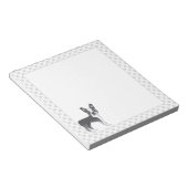 Blue and White Boston Terrier Cartoon Dog & Paws Notitieblok (Schuin)