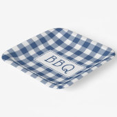 Blue and White Buffalo Check BBQ Party Papieren Bordje (Gebogen)