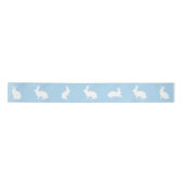 Blue And White Bunny Silhouettes Cute Easter Satijnen Lint (Voorkant)