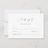 Blue and White Calligraphy Rsvp Response (Voorkant)