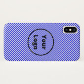 Blue and white checker board pattern Case-Mate iPhone case (Achterkant (horizontaal))