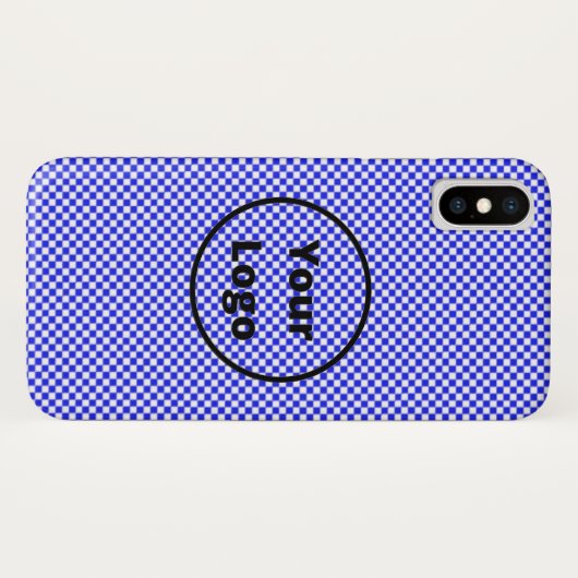 Blue and white checker board pattern Case-Mate iPhone case (Achterkant (horizontaal))