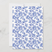 Blue and White Chinoiserie Bridal Shower Kaart (Achterkant)