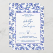 Blue and White Chinoiserie Bridal Shower Kaart (Voorkant / Achterkant)