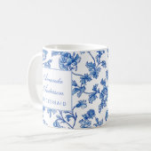 Blue and White Chinoiserie Bridesmaid Gift Koffiemok (Voorkant links)