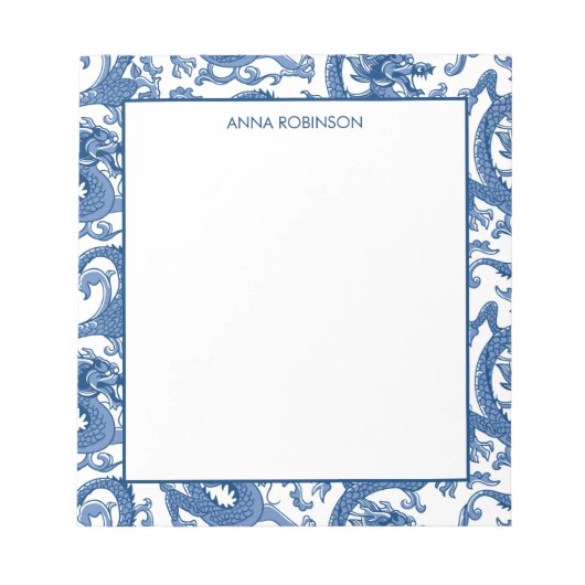 Blue and White Chinoiserie Dragon Notitieblok (Voorkant)