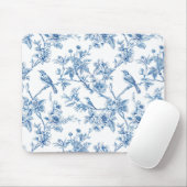 Blue and White Chinoiserie Floral Birds Muismat (Met muis)