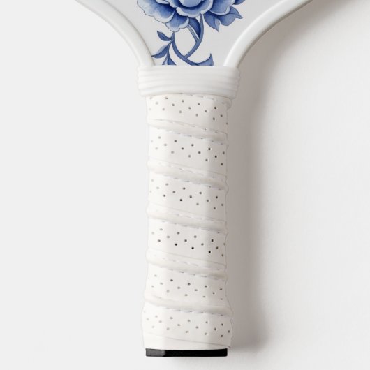 Blue and White Chinoiserie Floral Monogram Pickleb Pickleball Paddle (Handvat)