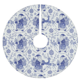 Blue and White Chinoiserie Santa Christmas Kerstboom Rok