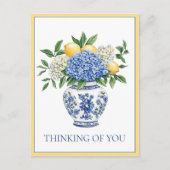 Blue and White Chinoiserie Vase With Hydrangeas Briefkaart (Voorkant)