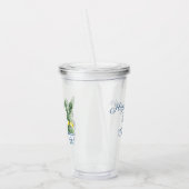 Blue and White Chinoiserie With Rabbit Topiaries Acryl Drinkbeker (Links)