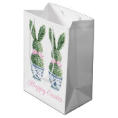 Blue and White Chinoiserie With Rabbit Topiary Medium Cadeauzakje (Achterkant Gekanteld)