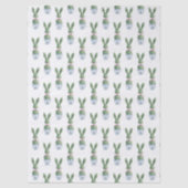 Blue and White Chinoiserie With Rabbit Topiary Tissuepapier (Voorkant)