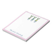 Blue and White Chinoiserie With Rabbits Topiary Notitieblok (Linkerzijde)