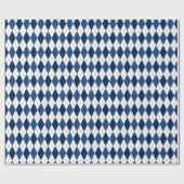 Blue and White Classic Preppy Argyle Cadeaupapier (Vlak)
