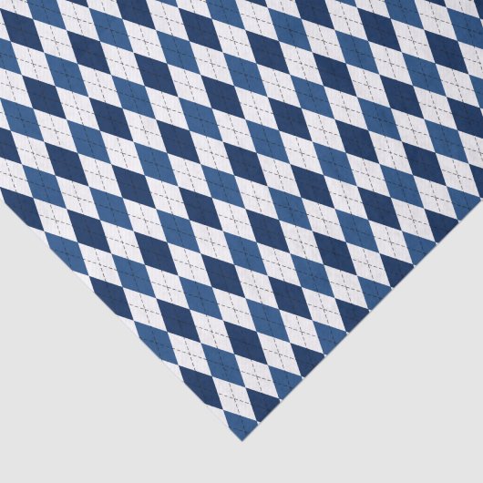 Blue and White Classic Preppy Argyle Tissuepapier (Detail)