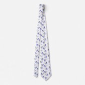 Blue and white cranes stropdas (Achterkant)