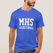 Blue and White Custom Basketball Team Spirit T-shirt (Voorkant)