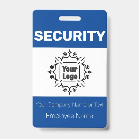 Blue and White Custom Logo Security Guard ID-badge Badge (Voorkant)