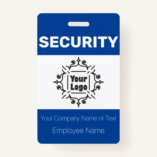 Blue and White Custom Logo Security Guard ID-badge Badge (Voorkant)