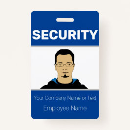 Blue and White Custom Photo Security Guard-ID Badge