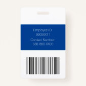 Blue and White Custom Photo Security Guard-ID Badge (Achterkant)