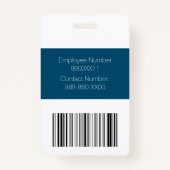 Blue and White Custom Staff Photo ID Badge (Achterkant)