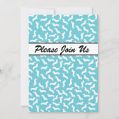 Blue and White Dachshund Party Invitation Kaart (Voorkant)