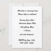 Blue and White Dachshund Party Invitation Kaart (Achterkant)