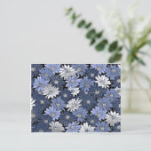 Blue and white daisy pattern briefkaart (Staand voorkant)