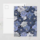 Blue and White Daisy Pattern Briefkaart (Voorkant / Achterkant)