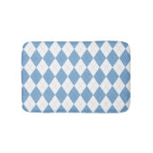 Blue and White Diamond Geometric Pattern Badmat (Voorkant)
